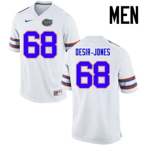 Men's Florida Gators #68 Richerd Desir-Jones NCAA Nike White Authentic Stitched College Football Jersey ZAN1062EW